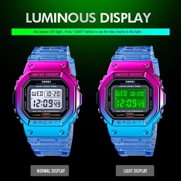 Women Watch SKMEI Waterproof Digital - Picture 4 of 6